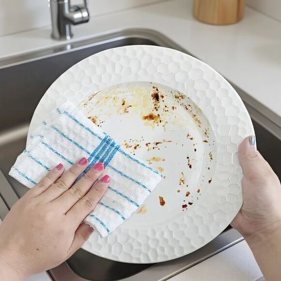 Super Absorbent Cotton Reuseable Lint Free Cleaning Rags 10 Pack Multi - Picture 3 of 6